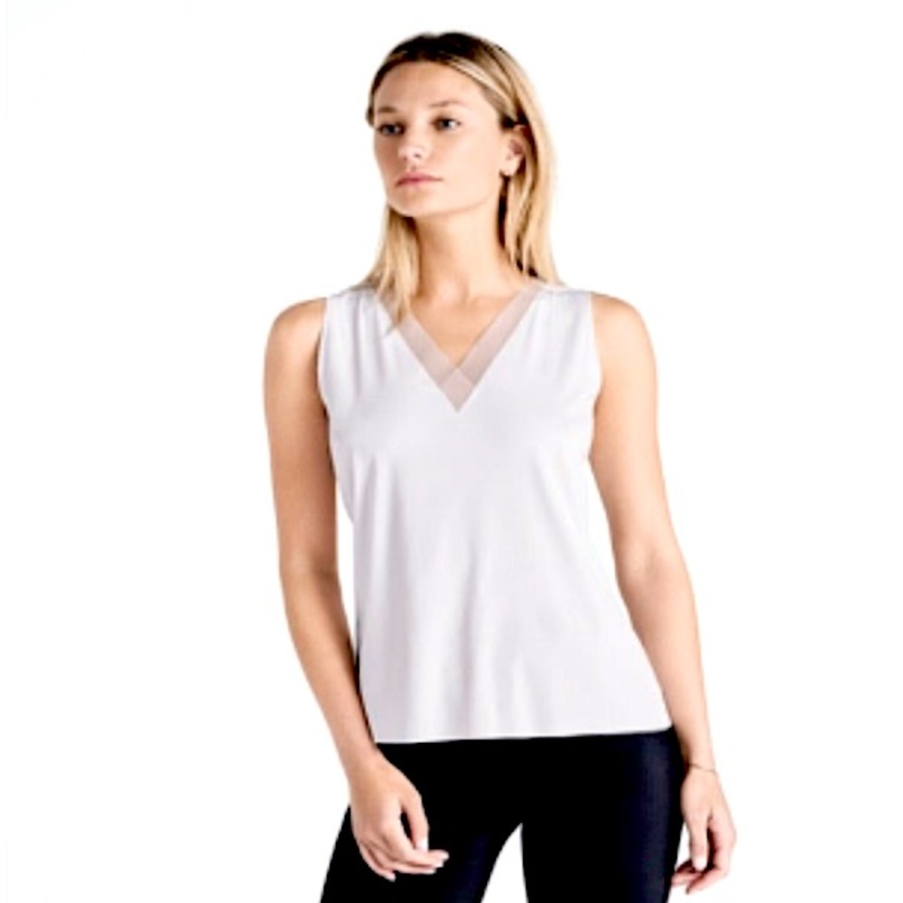 Wolford Pure Tull Top Size Medium in White/Petal Rose